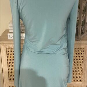 Elegant Green Soft Light Weight Long Sleeve Dress